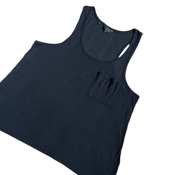 GUESS BLACK OVERSIZED FULL LENGTH TANK TOP WITH POCKET SIZE XS - Picture 2 of 6